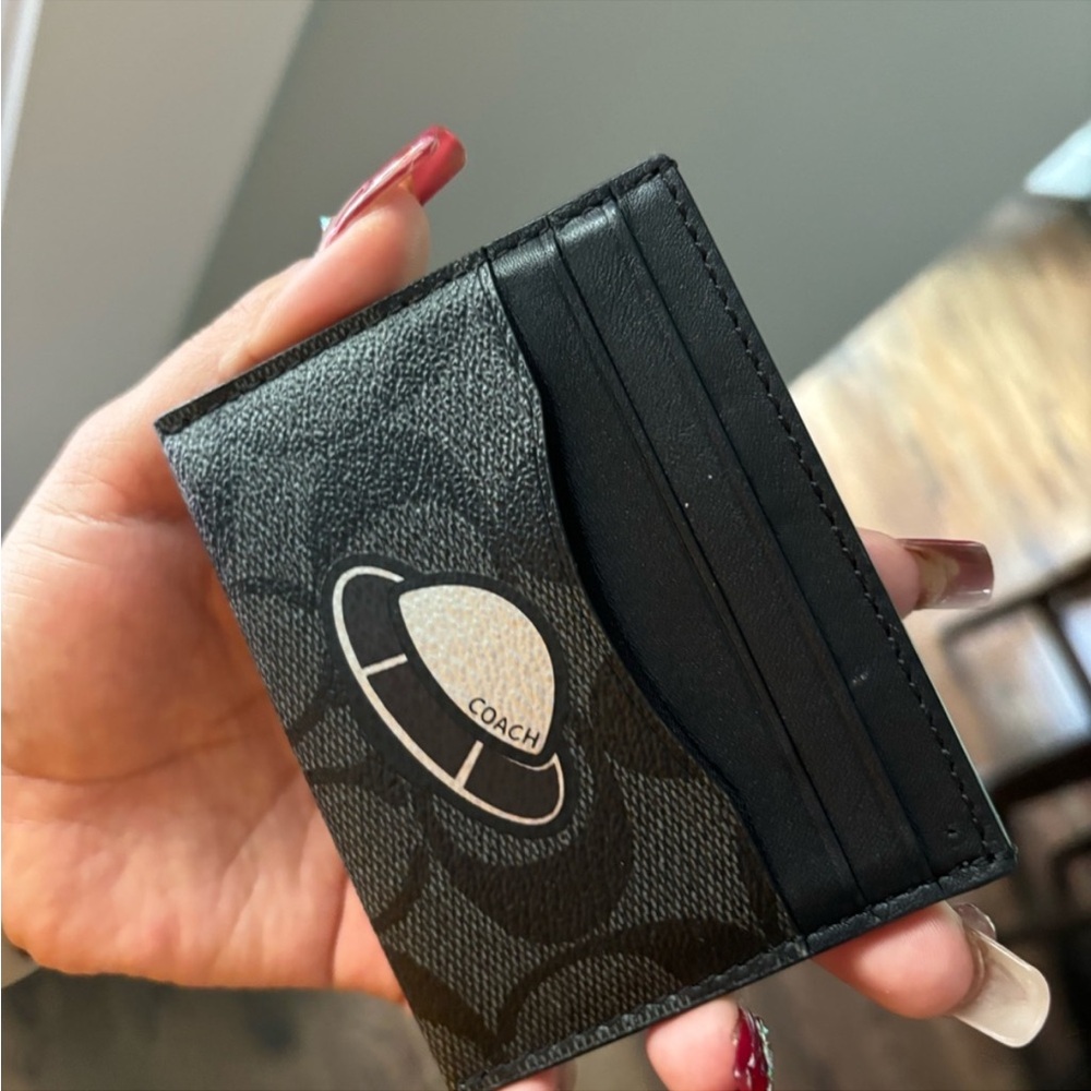 Coach Black and Gray Card Holder